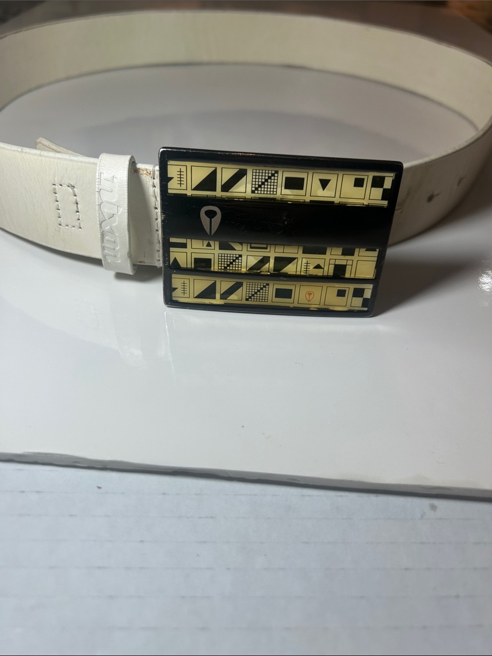 Vintage Nixon "Rotolog Modical" Enamel Belt Buckle